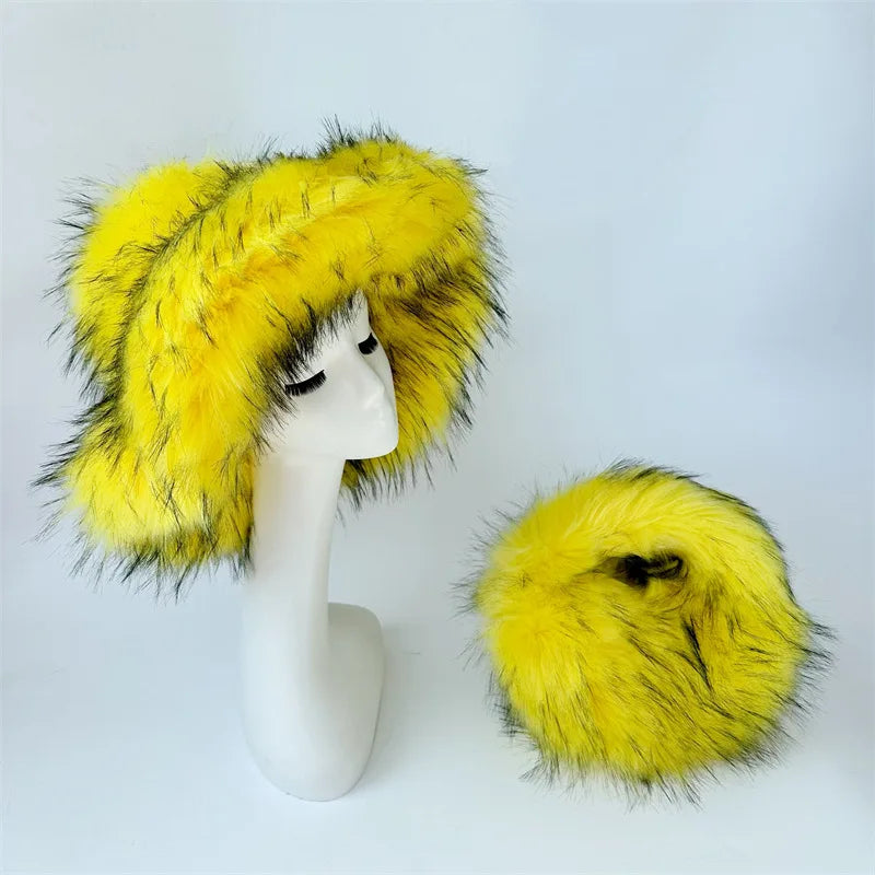 Oversized Fluffy Y2K Winter Bucket Hat
