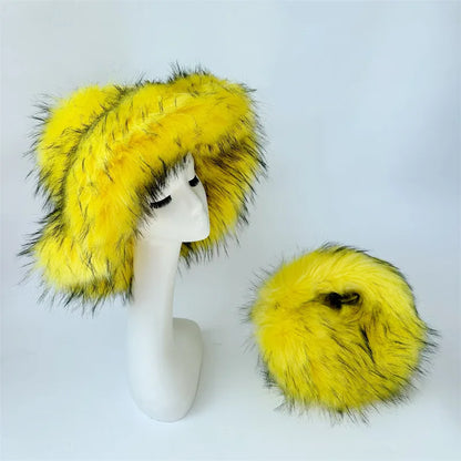 Oversized Fluffy Y2K Winter Bucket Hat