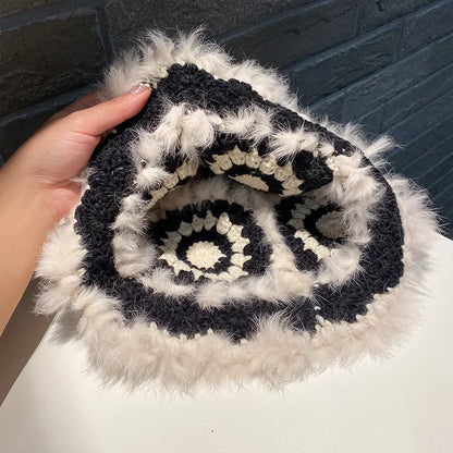 Luxury Rabbit Fur Winter Bucket Hat
