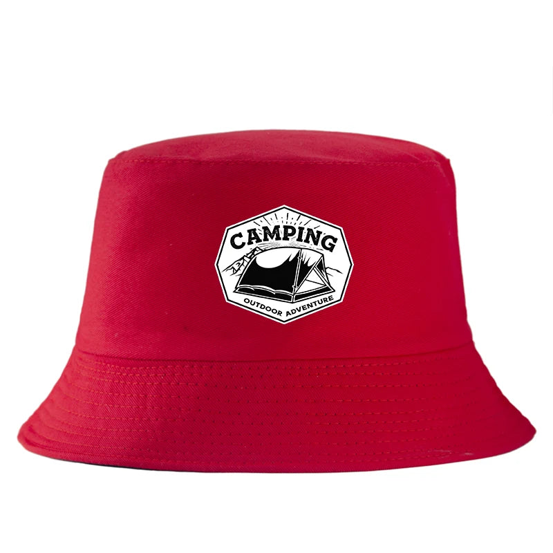 Camping Outdoor Adventure Print Reversible Hiking Bucket Hat