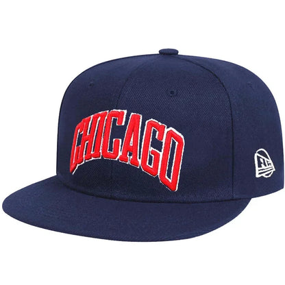 Chicago Letter Embroidered Cotton Snapback Cap