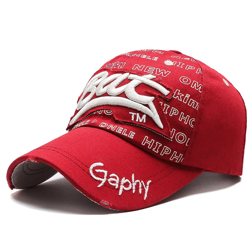 Korean Hip Hop Letter Embroidered Baseball Cap