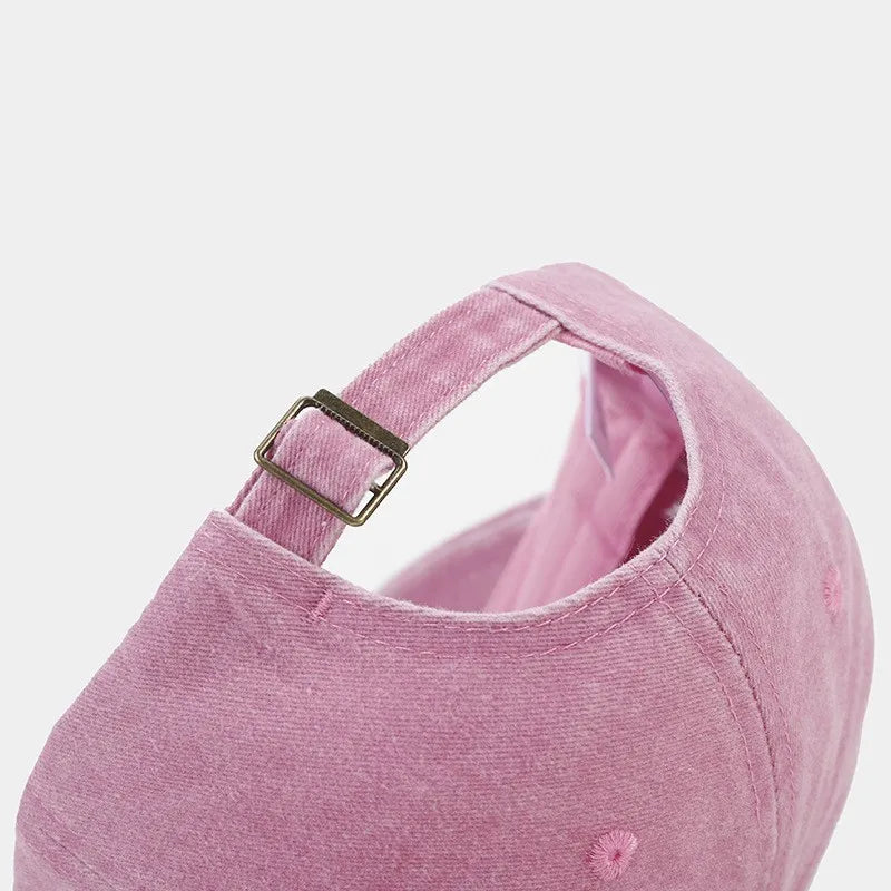Washed Cotton Love Embroidery Retro Baseball Cap
