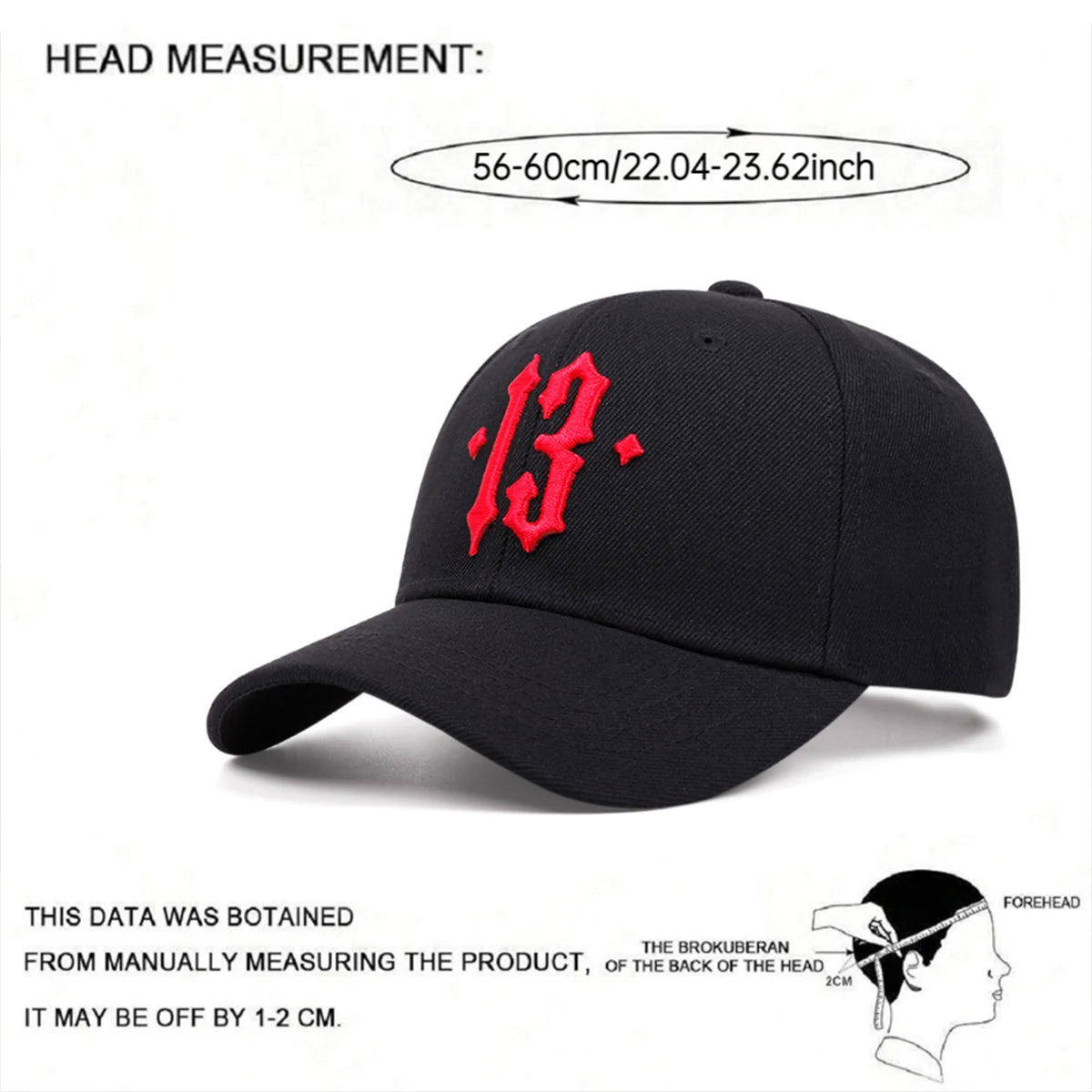 Unisex No.13 Embroidered Baseball Cap