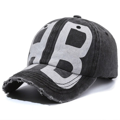 BB Letter Distressed Washed Baseball Cap