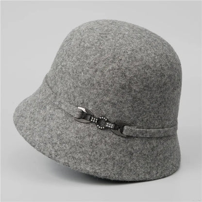 Women's Premium Wool Buckle Winter Bucket Hat