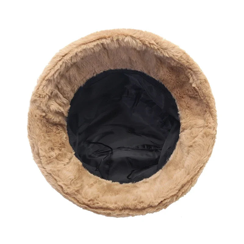 Women's Thickened Plush Leopard Bucket Hat