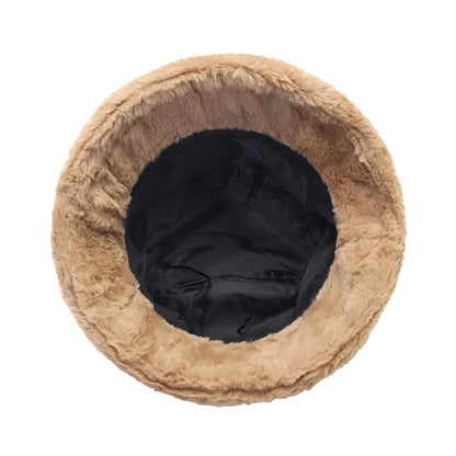 Women's Thickened Plush Leopard Bucket Hat