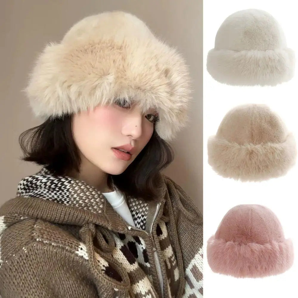 Fluffy Fur Winter Bucket Hat
