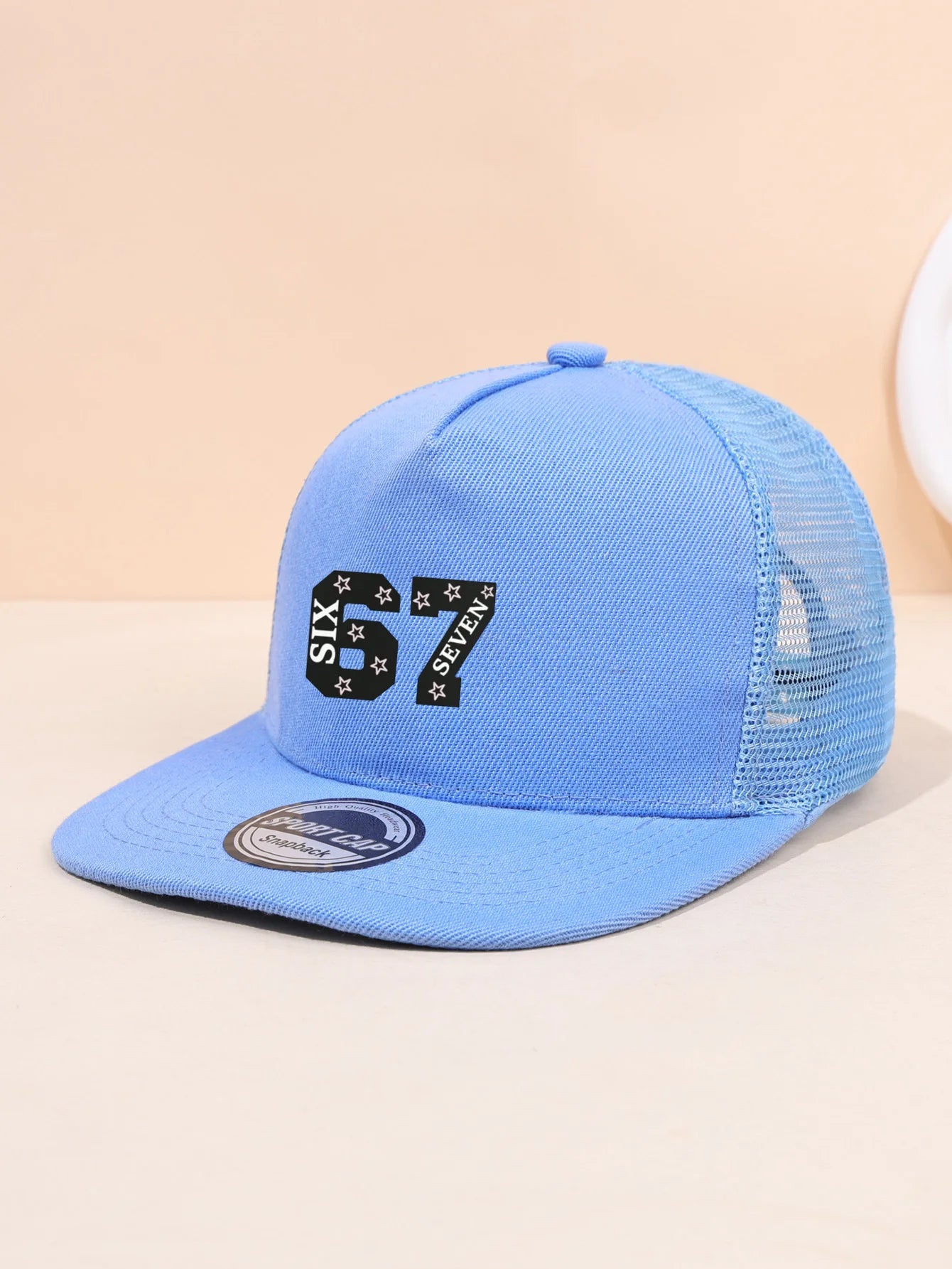 67 Star Embroidered Mesh Snapback Cap