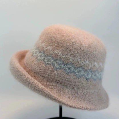 Jacquard Knitted Brimmed Winter Bucket Hat