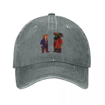 Guybrush LeChuck Monkey Island Distressed Denim Baseball Cap