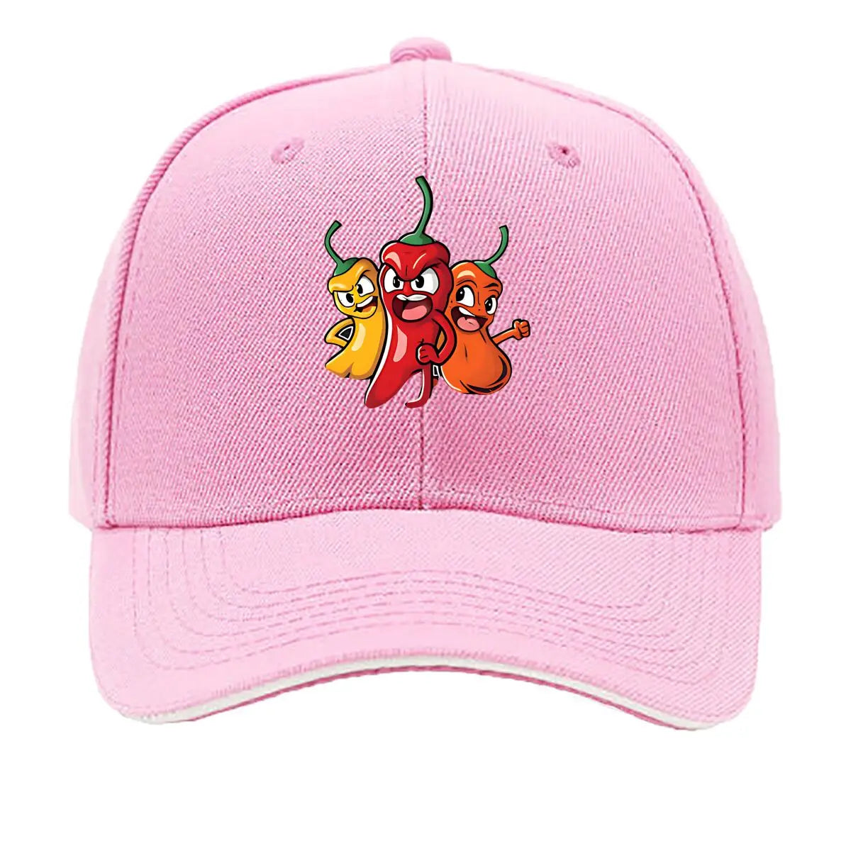 Colorful Cartoon Chili Vinyl Sticker Hip Hop Sandwich Baseball Cap