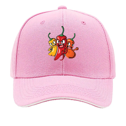 Colorful Cartoon Chili Vinyl Sticker Hip Hop Sandwich Baseball Cap