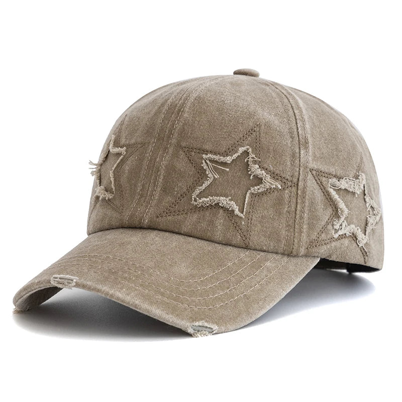 Women's Star Design Washed Cotton Dad Hat