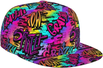Funny Graffiti Adjustable Flat Bill Snapback Baseball Hat