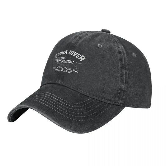 Vintage Washed Scuba Diving Cotton Baseball Cap