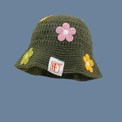 Women’s Colorful Gradient Crochet Knit Bucket Hat