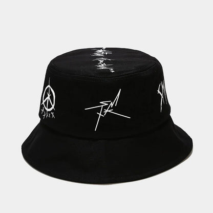 Patchwork Graffiti Cotton Bucket Hat