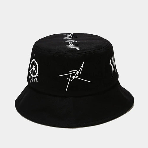 Patchwork Graffiti Cotton Bucket Hat