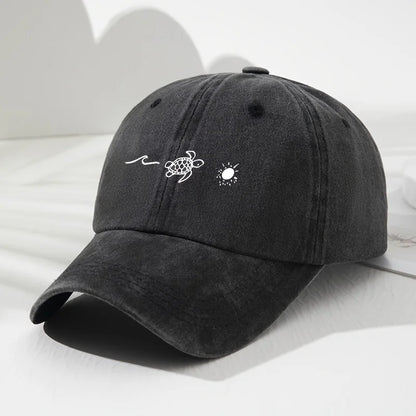 Wave Turtle Retro Baseball Cap Unisex