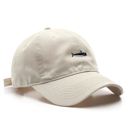 Simple Whale Embroidery Soft Cotton Baseball Cap