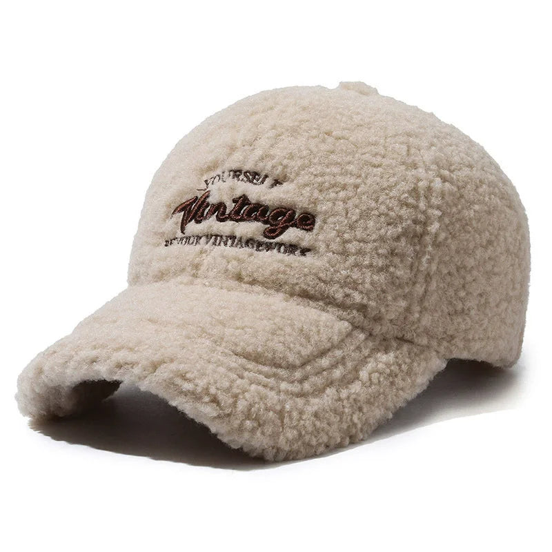 Trendy Lambswool Windproof Women Baseball Cap