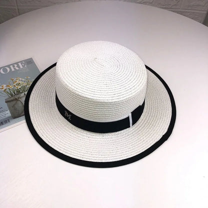 Women Flat Top Straw Sun Hat