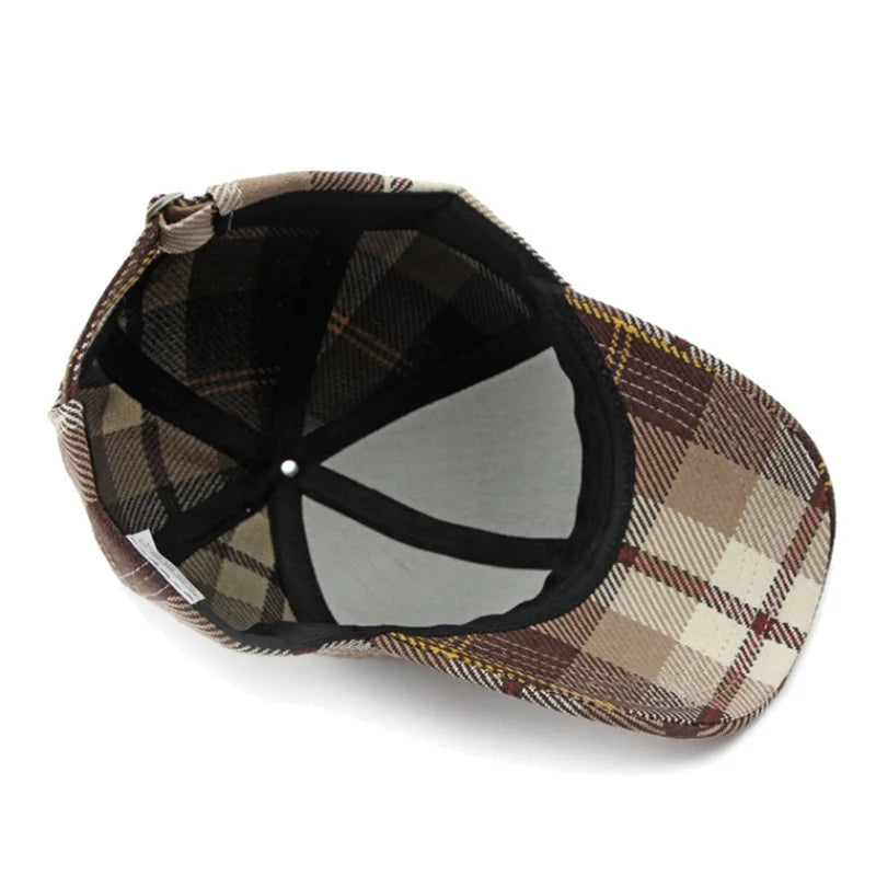 Classic Houndstooth Vintage Plaid Baseball Cap