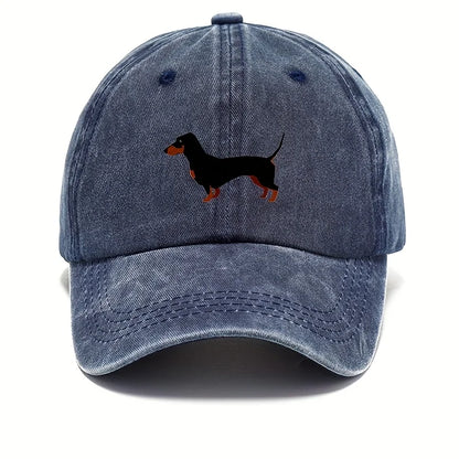 Retro Dachshund Cartoon Print Baseball Cap