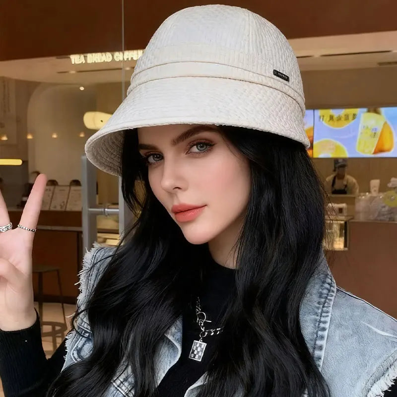 Waffle Pattern Casual Versatile Bucket Hat