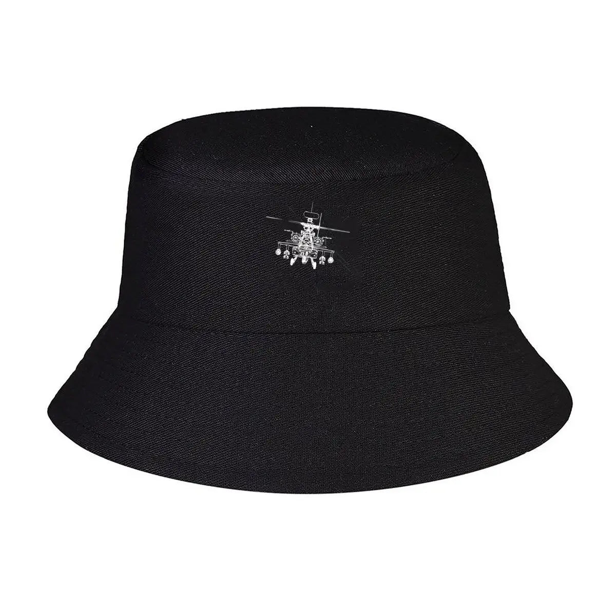 Apache Helicopter Blueprint Graphic Bucket Hat