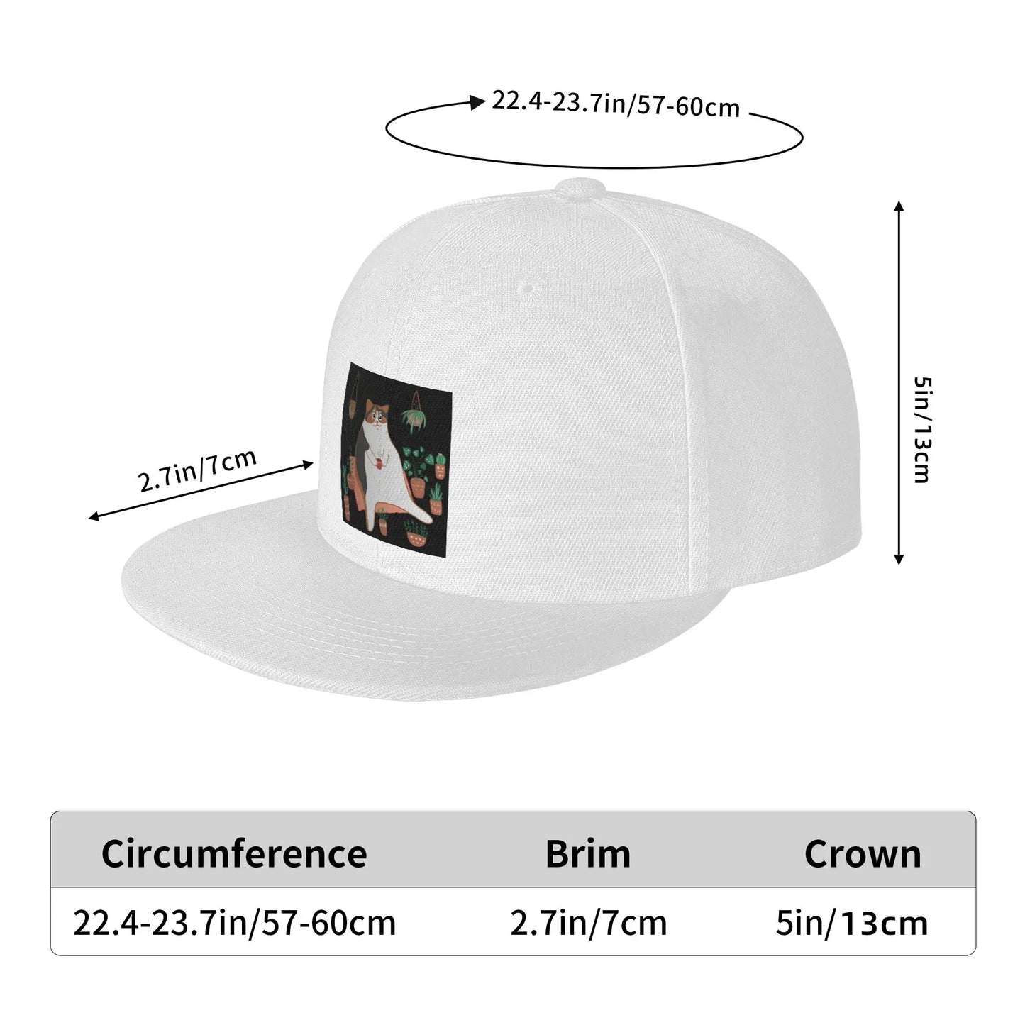 Calico Cat With Potted Plants Cute Graphic Snapback Cap