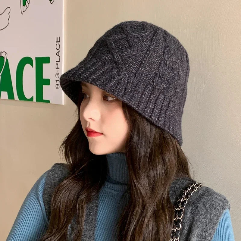 Women's Wool Blend Knitted Bucket Hat