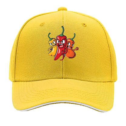 Colorful Cartoon Chili Vinyl Sticker Hip Hop Sandwich Baseball Cap