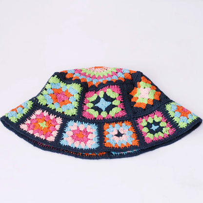 Colorful Crochet Woolen Knitted Bucket Hat