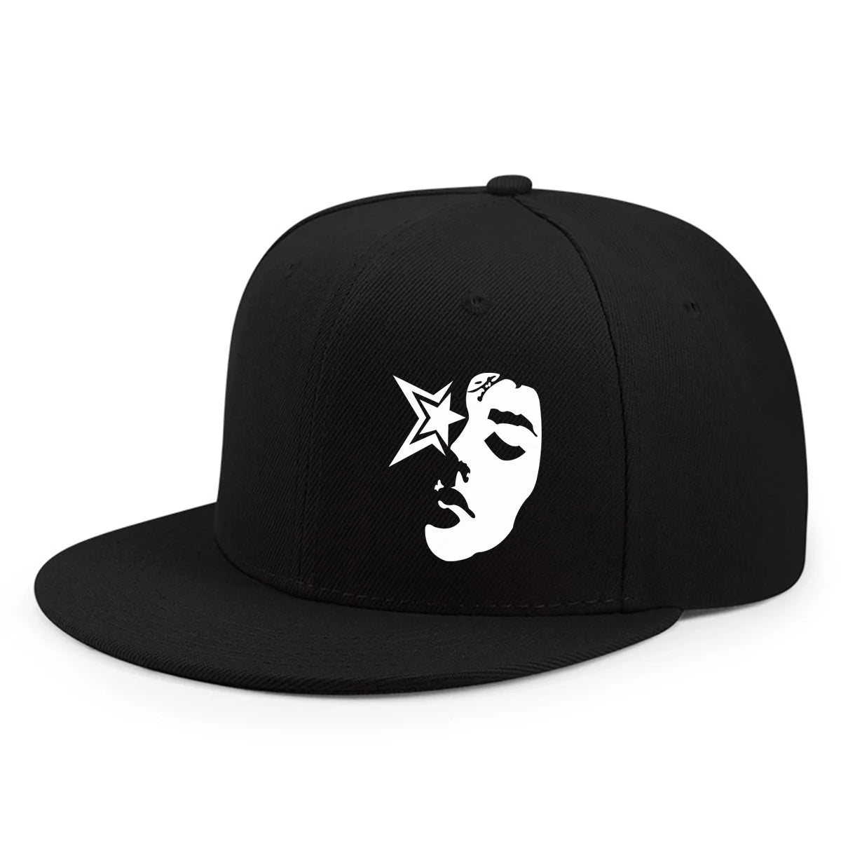 Y2K Face Pattern Printed Snapback Cap
