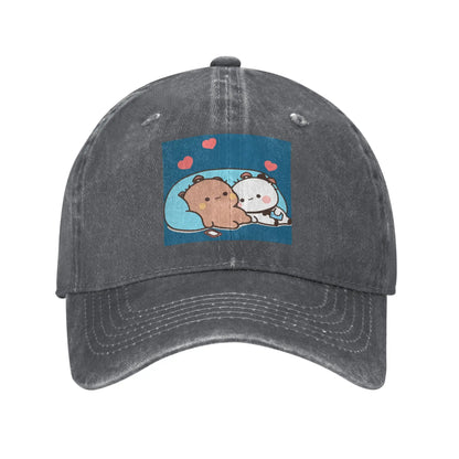 Bubu Dudu Panda Washed Denim Adjustable Baseball Cap