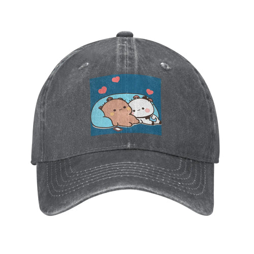 Bubu Dudu Panda Washed Denim Adjustable Baseball Cap