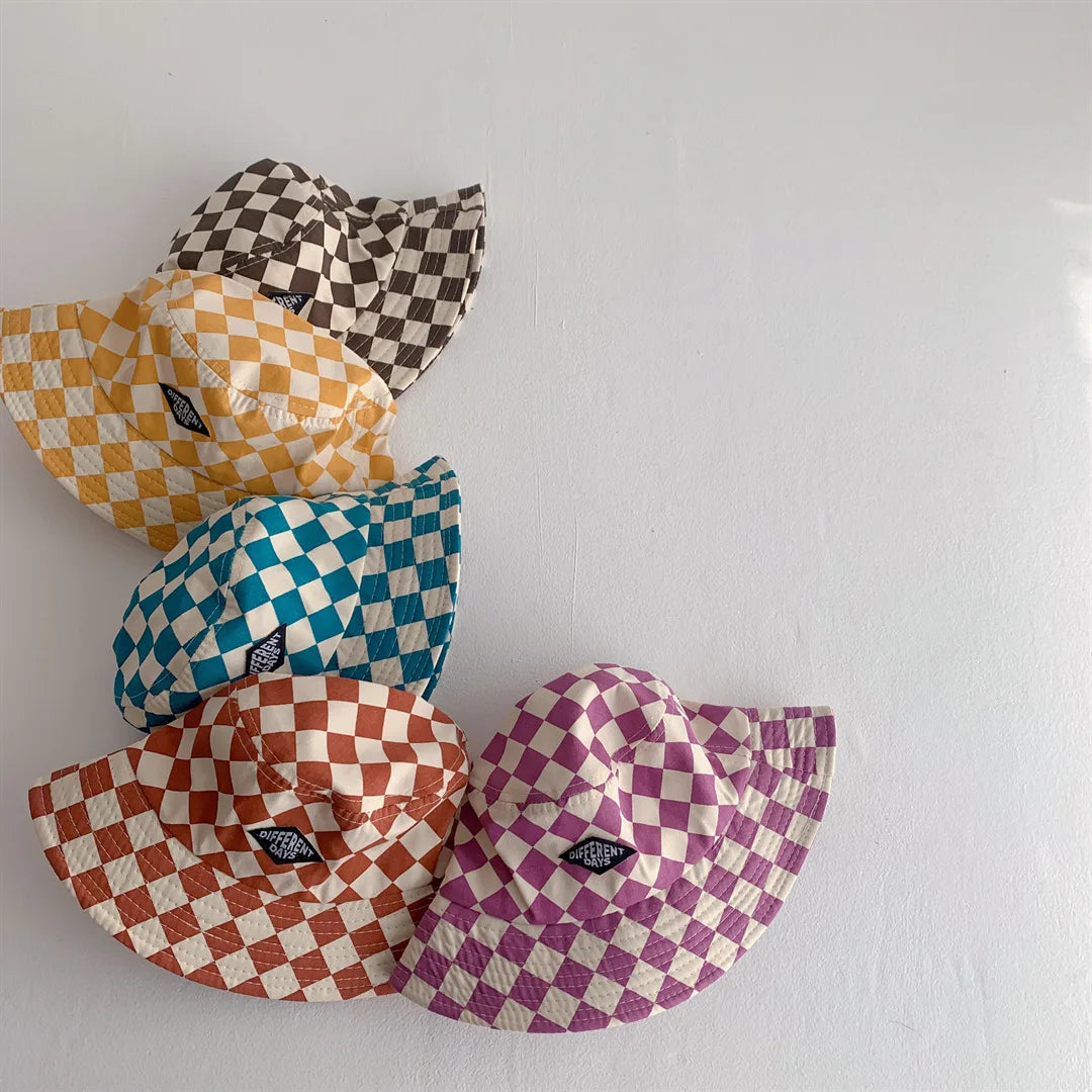 Checkerboard Plaid Kids Bucket Hat