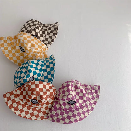 Checkerboard Plaid Kids Bucket Hat