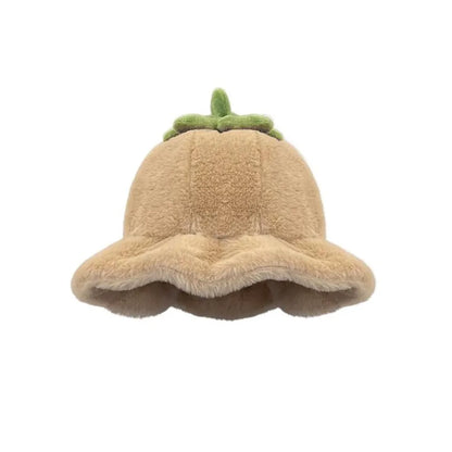 Cute Tomato Plush Winter Bucket Hat