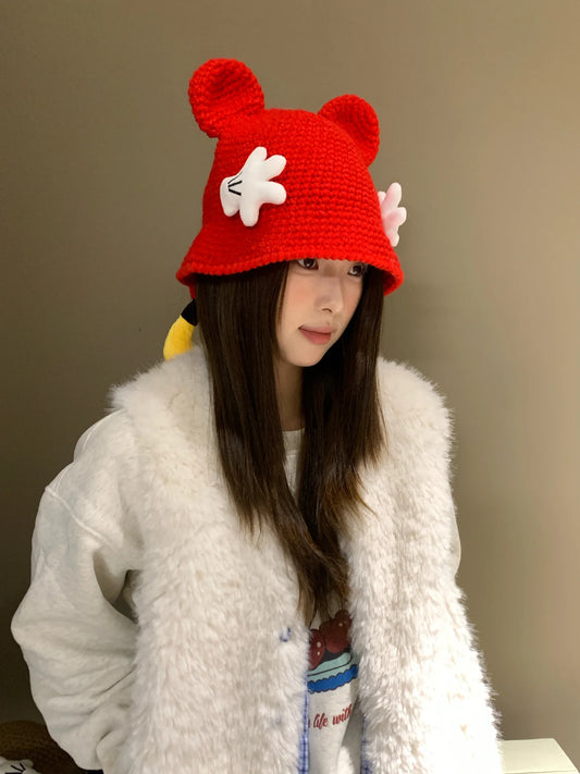 Cute Knitted Cartoon Fisherman Hat