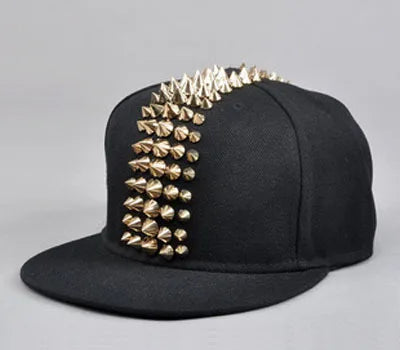 Five-Rivet Flat Brim Snapback Cap