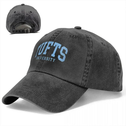 Tufts College Font Washed Denim Baseball Cap