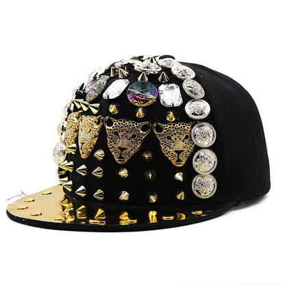 Luxury Rivet Punk Snapback Cap