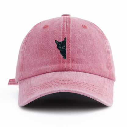 Minimalist Black Cat Retro Baseball Cap