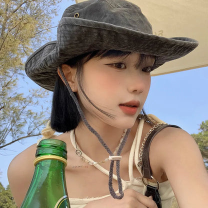 Retro Denim Bucket Hat