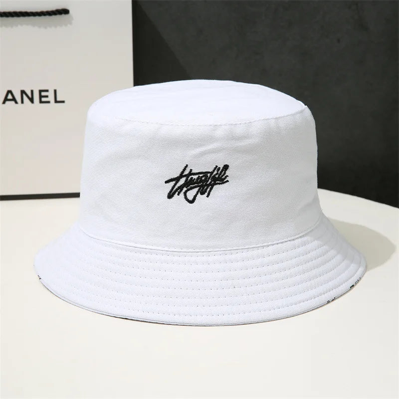 Double-Sided Graffiti Embroidered Fishing Bucket Hat Unisex
