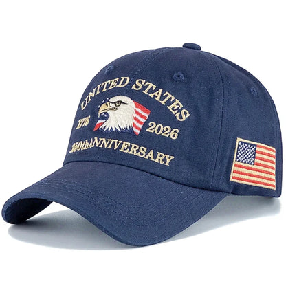 American 250th Anniversary Eagle Embroidered Baseball Cap
